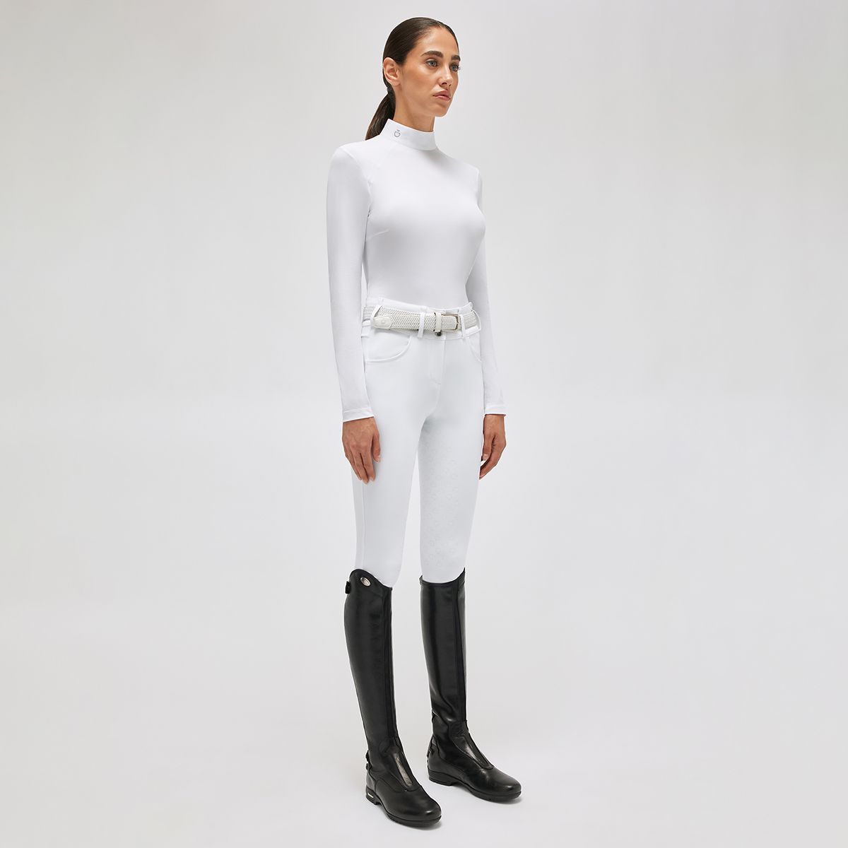 Cavalleria Toscana Women's Tech Piquet L/S Competition Polo w/ Jersy Mesh Inserts