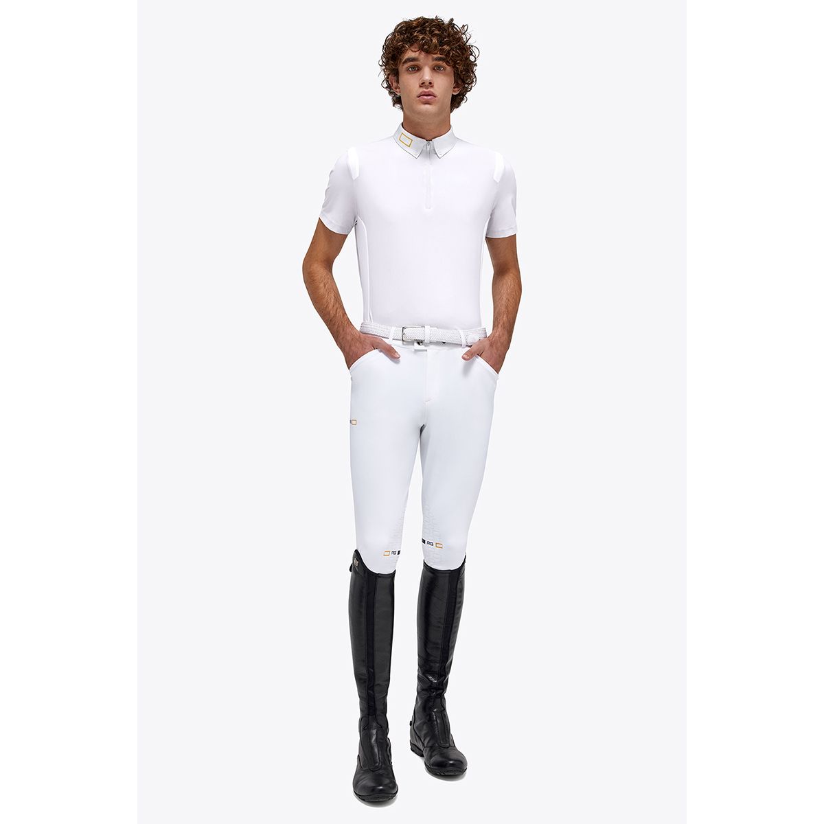 RG Men's Jersey S/S Zip Competition Polo White