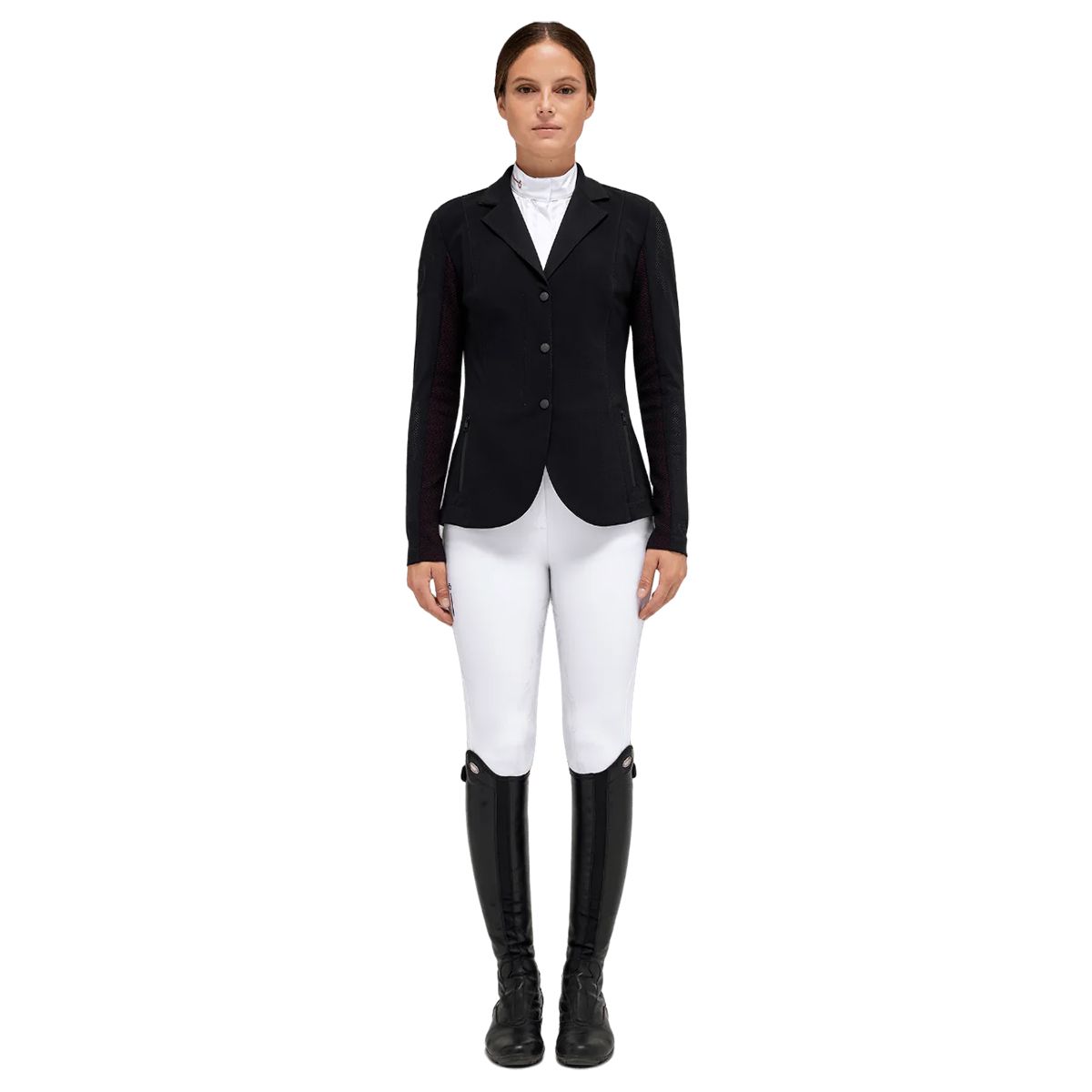 Cavalleria Toscana Women's Revo Perforated Light Tech Knit Zip Riding Jacket