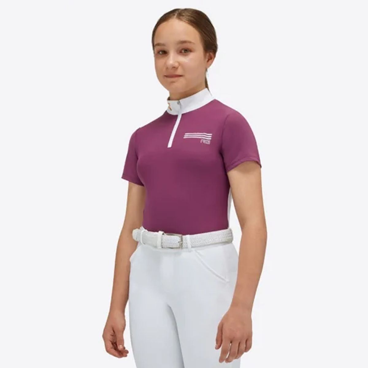 RG Girl's Jersey S/S Competition Zip Polo