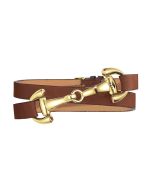 Dimacci Favorit Horse Bit Bracelet Cognac | Gold Plated